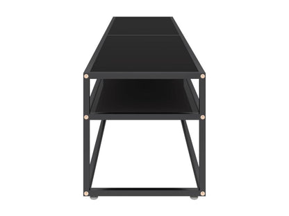 Black Glass TV Stand, 180 x 40 x 40.5 cm