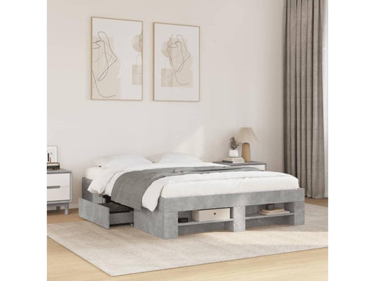 Gray Bed Frame, 140 x 200 cm