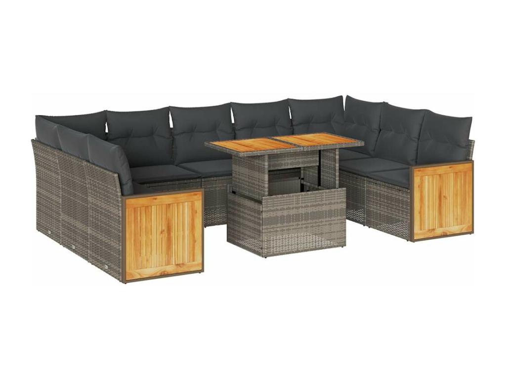 Gray Woven Resin Wicker Outdoor Furniture Set - dlz1766457090715