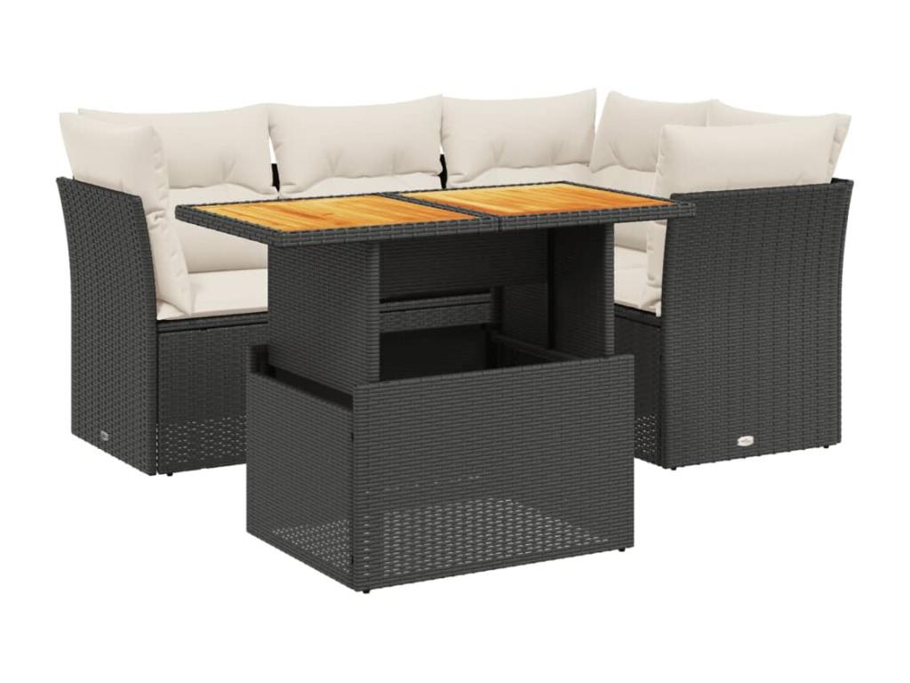 Black Woven Resin Wicker Outdoor Furniture Set - dlz1766456619253
