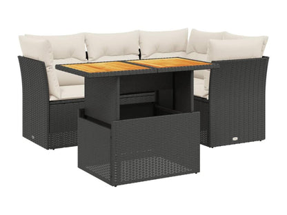 Black Woven Resin Wicker Outdoor Furniture Set - dlz1766456619253