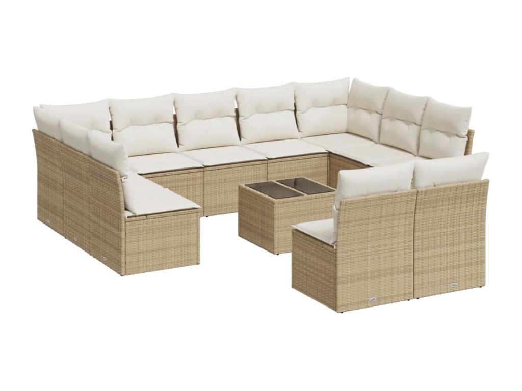 Beige Woven Resin Wicker Outdoor Furniture Set - dlz1766456767325