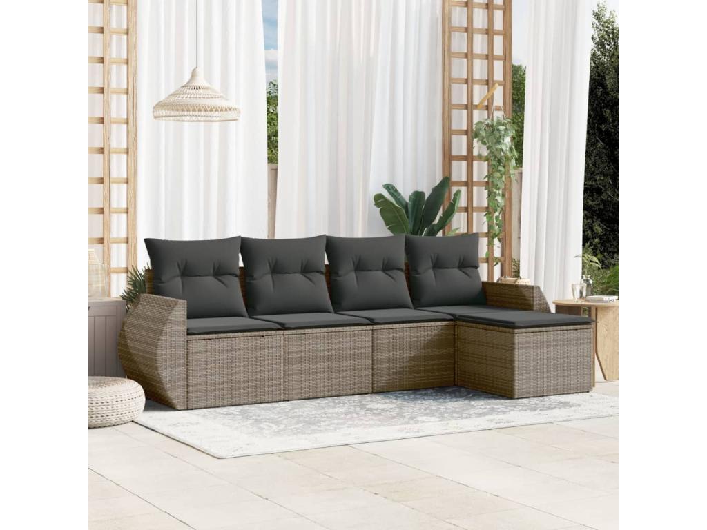 Gray Woven Resin Wicker Outdoor Furniture Set - dlz1766457041075