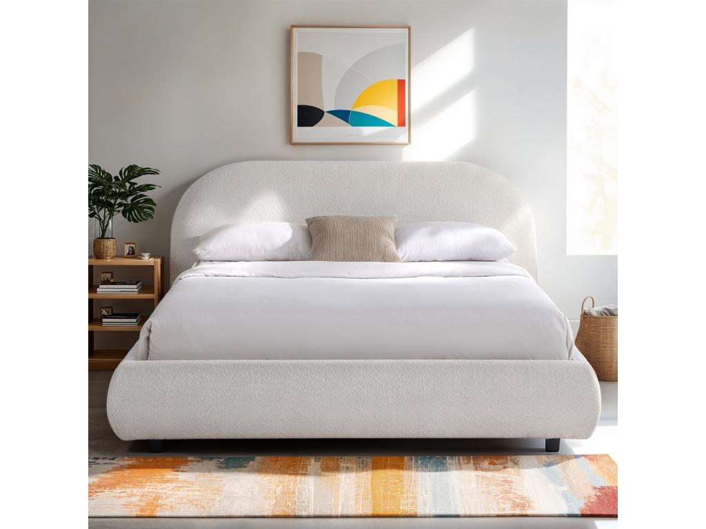 Beige Boucle Fabric Mattress, 180 x 200 cm