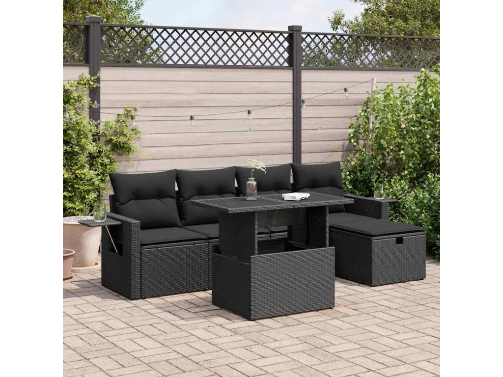 Black Woven Resin Wicker Outdoor Furniture Set - dlz1766457012994