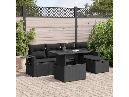Black Woven Resin Wicker Outdoor Furniture Set - dlz1766457012994