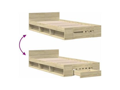 Natural Engineered Wood Bed Frame, 90 x 200 cm