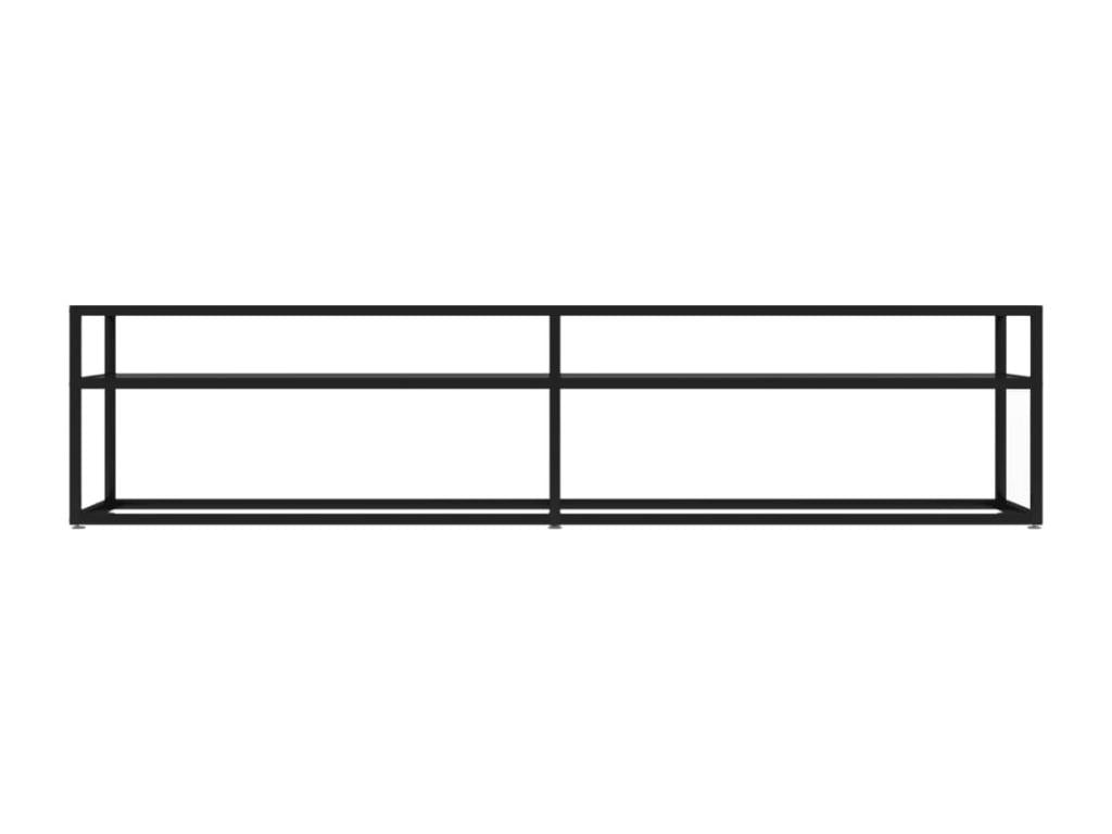 Black Glass TV Stand, 180 x 40 x 40.5 cm