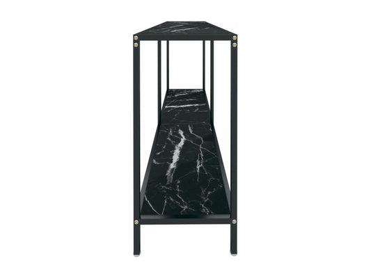 Black Glass Table, 160 x 35 x 75.5 cm