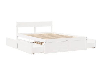 White Pine Wood Bed Frame, 135 x 190 cm