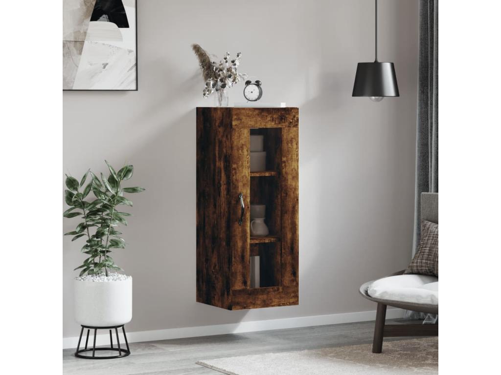 Brown Oak Wood Wardrobe, 34.5 x 34 x 90 cm