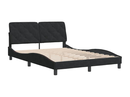 Black Velvet Bed Frame, 140 x 190 cm