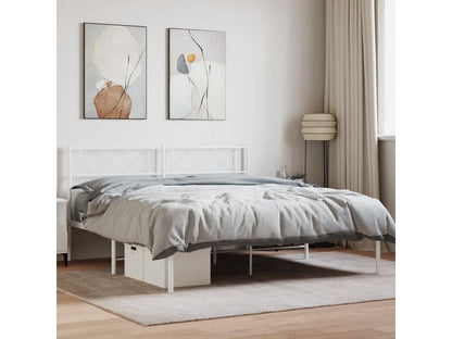 White Metal Bed Frame, 140 x 190 cm