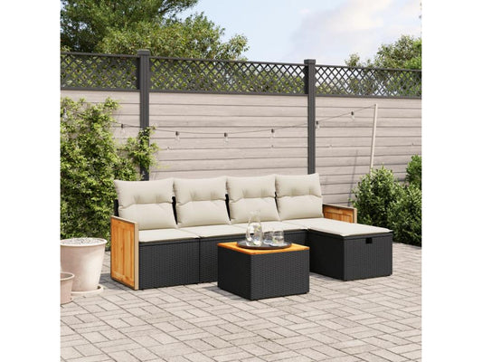 Black Woven Resin Wicker Outdoor Furniture Set - dlz1766456789768