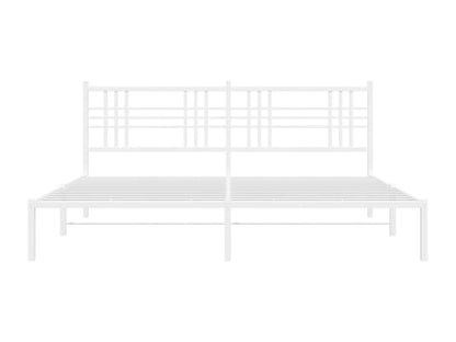 White Metal Bed Frame, 193 x 203 cm