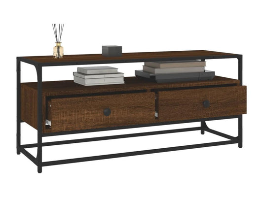 Brown Engineered Wood TV Stand, 100 x 35 x 45 cm