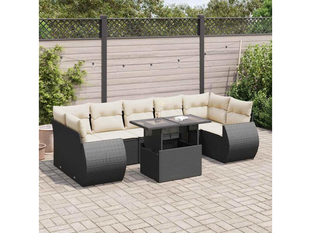 Black Woven Resin Wicker Outdoor Furniture Set - dlz1766457102190