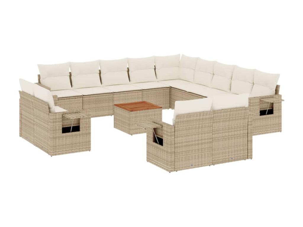 Beige Woven Resin Wicker Outdoor Furniture Set - dlz1766456853680