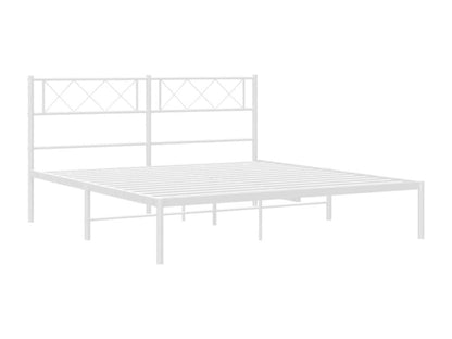 White Metal Bed Frame, 140 x 190 cm