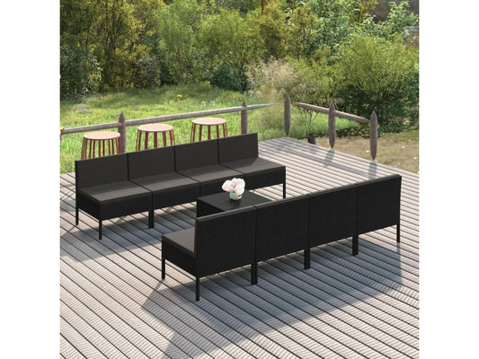 Black Woven Resin Wicker Outdoor Furniture Set - dlz1766456598498