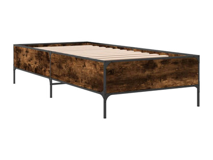 Brown Oak Wood Bed Frame, 90 x 200 cm