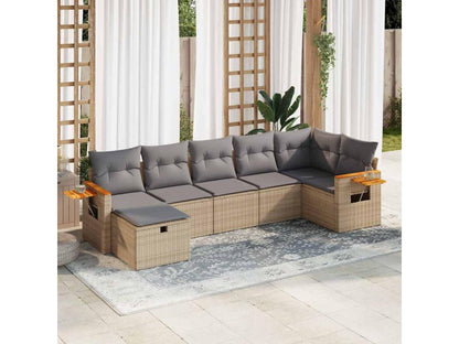Beige Woven Resin Wicker Outdoor Furniture Set - dlz1766456753569