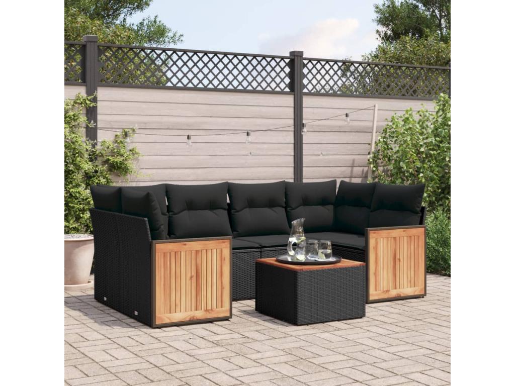 Black Woven Resin Wicker Outdoor Furniture Set - dlz1766456441272