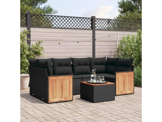 Black Woven Resin Wicker Outdoor Furniture Set - dlz1766456441272