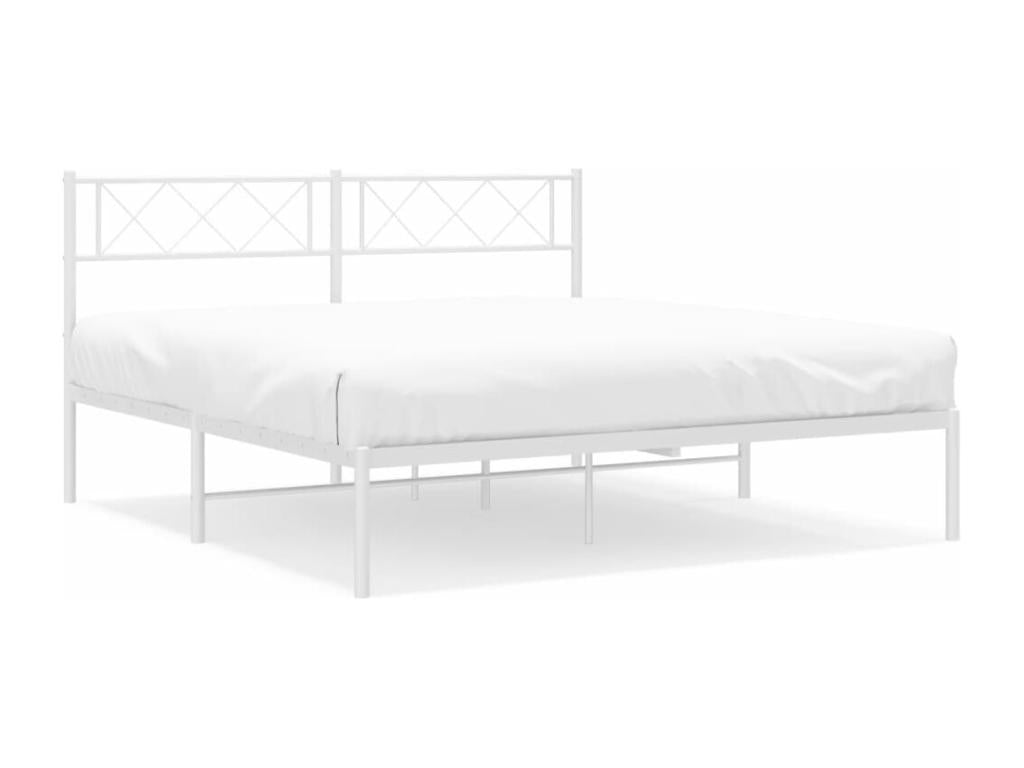 White Metal Bed Frame, 140 x 190 cm