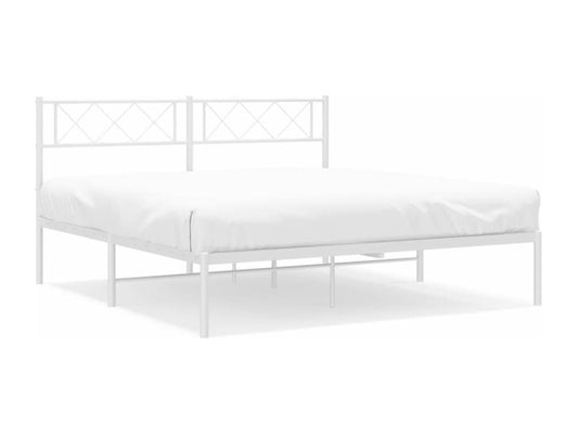 White Metal Bed Frame, 140 x 190 cm