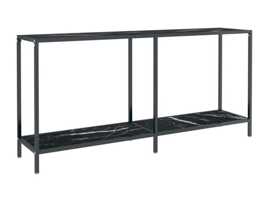 Black Glass Table, 160 x 35 x 75.5 cm