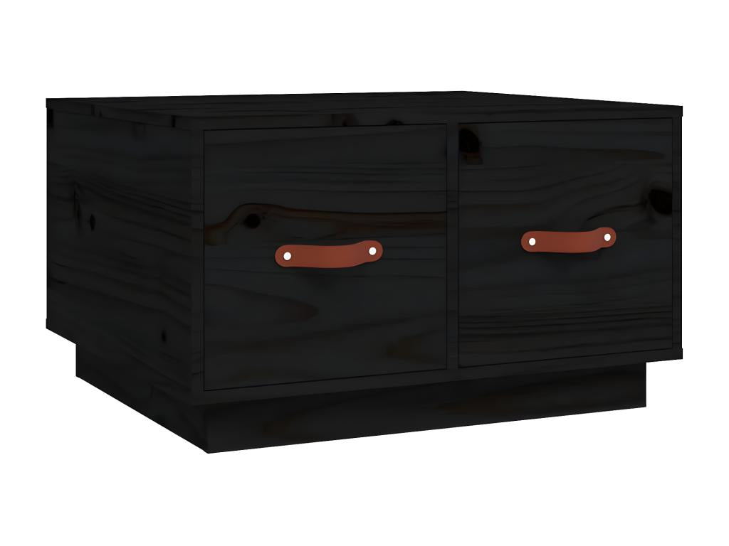 Black Solid Wood Coffee Table, 60 x 53 x 35 cm