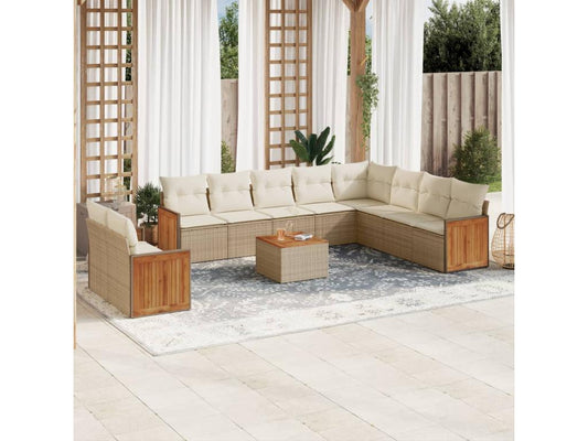 Beige Woven Resin Wicker Outdoor Furniture Set - dlz1766456469613