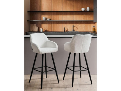 White Boucle Fabric Home Furniture