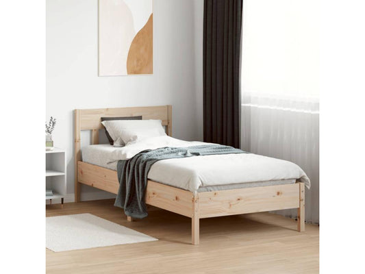 Natural Pine Wood Bed Frame, 90 x 190 cm
