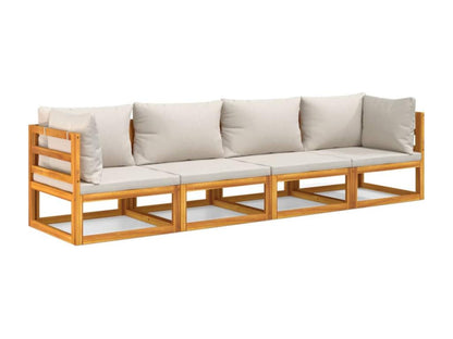 Gray Solid Wood Outdoor Furniture Set