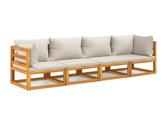 Gray Solid Wood Outdoor Furniture Set