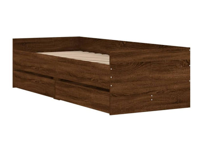Brown Oak Wood Bed Frame, 90 x 190 cm