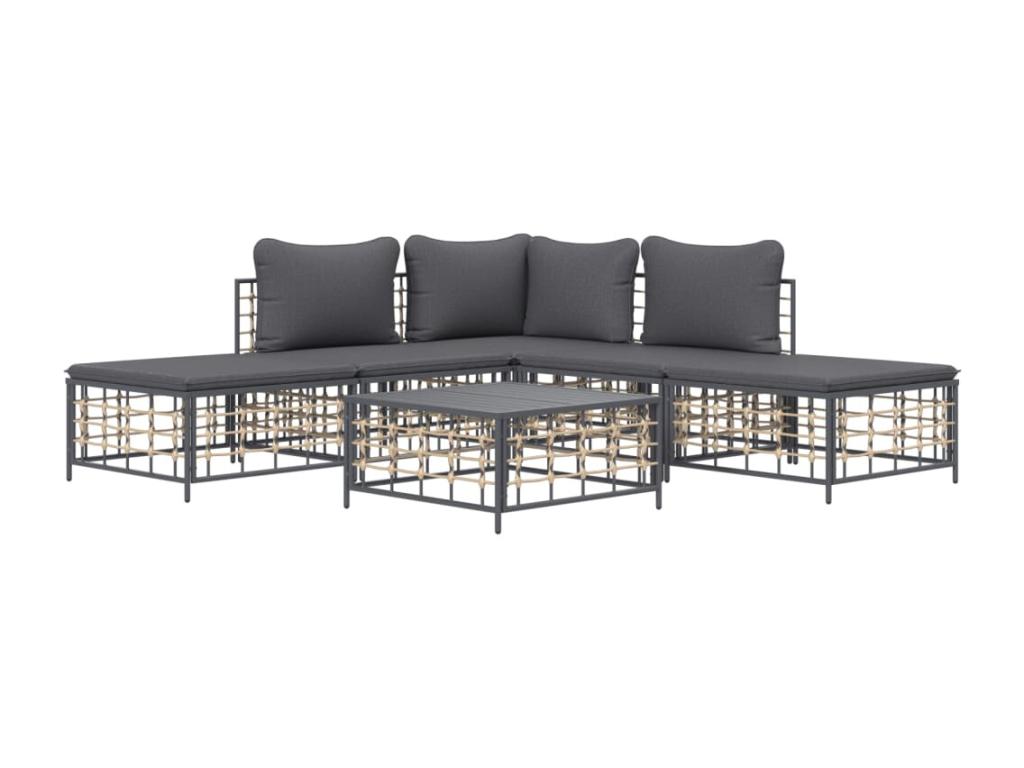 Gray Woven Resin Wicker Outdoor Furniture Set - dlz1766456523985