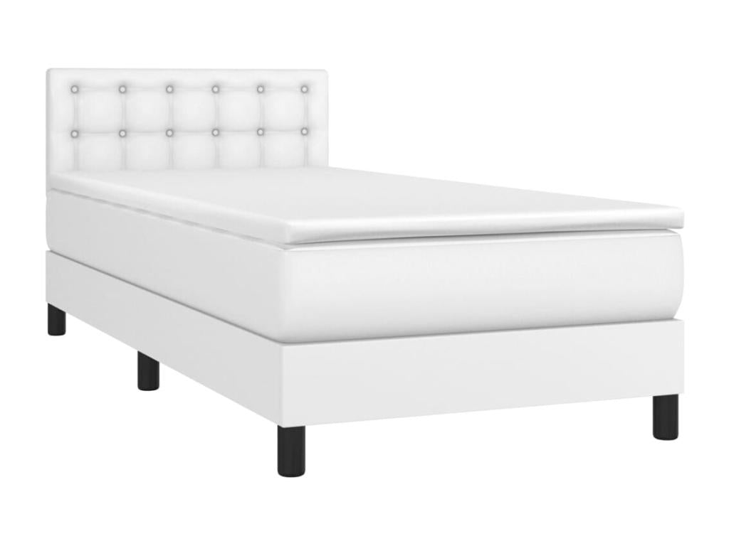 White Faux Leather Mattress, 80 x 200 cm