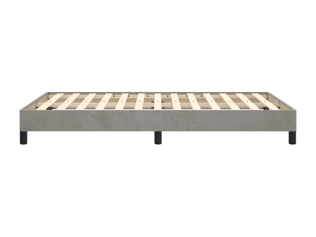 Gray Velvet Bed Frame, 120 x 190 cm
