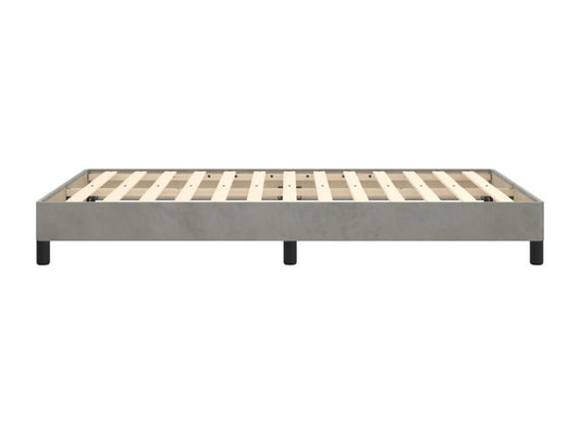 Gray Velvet Bed Frame, 120 x 190 cm