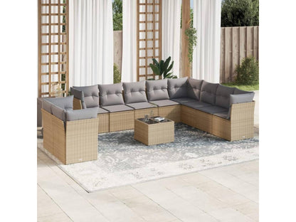 Beige Woven Resin Wicker Outdoor Furniture Set - dlz1766456826578