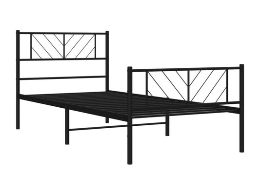Black Metal Bed Frame, 80 x 200 cm