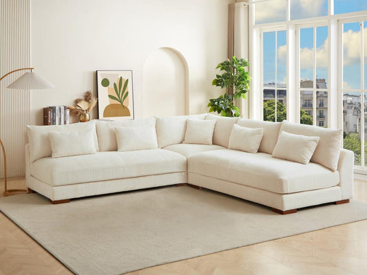 Beige Velvet Sofa