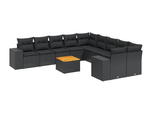 Black Woven Resin Wicker Outdoor Furniture Set - dlz1766456432237