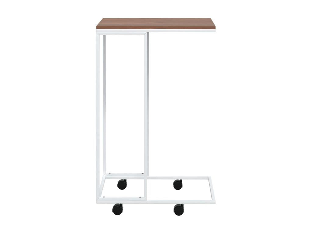 White Engineered Wood Side Table, 40 x 30 x 63.5 cm