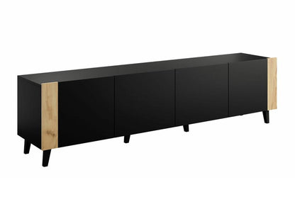 Black Oak Wood TV Stand, 201 x 53 x 42 cm