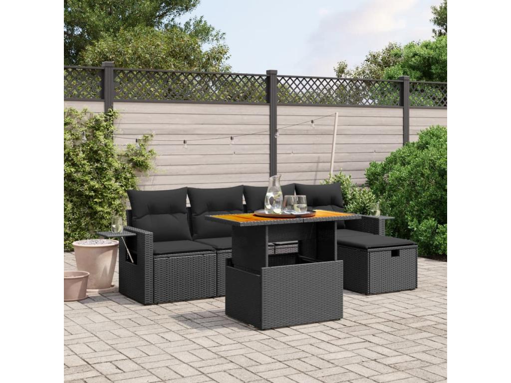 Black Woven Resin Wicker Outdoor Furniture Set - dlz1766456818667