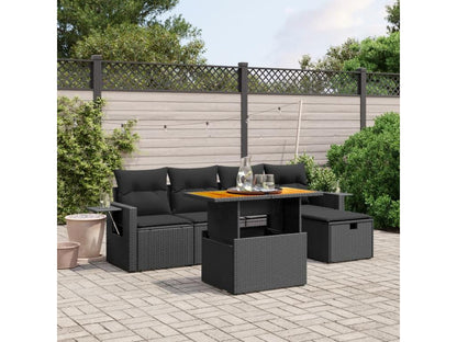 Black Woven Resin Wicker Outdoor Furniture Set - dlz1766456818667